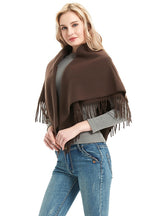 Bristle Solid Color Tassel Square Scarf