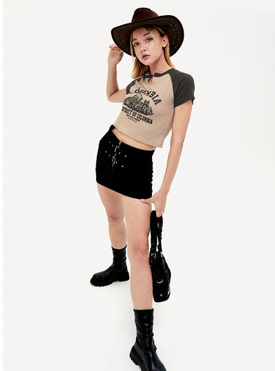 Slim Short Short Contrast T-shirt