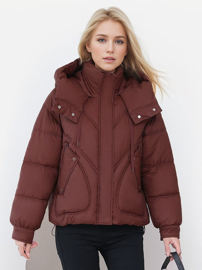 Short Hooded Slim Thickened Cotton-padded Jacket