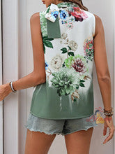 Sleeveless Floral Print Shirt