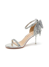 Bow Crystal Rhinestone Stiletto Sandals