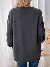 Long-sleeved Round Neck Pullover Top