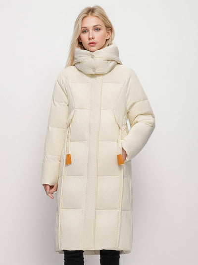 Long Thick Warm Hooded Cotton-padded Jacket