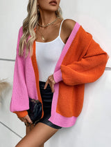 Casual Loose Long-sleeved Color Matching Sweater