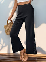 Casual Lace Stitching Wide-leg Pant