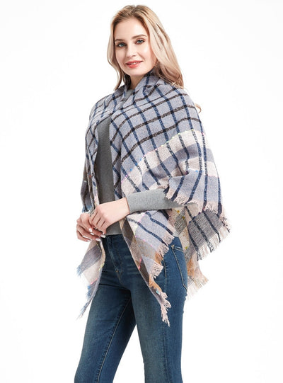 Plaid Scarf Polyester Triangle Scarf