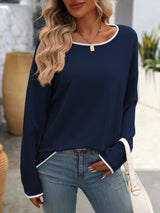 Women Round Neck Long Sleeve Sweater