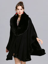 Loose Wool-like Ball Knitted Cardigan Shawl Cloak