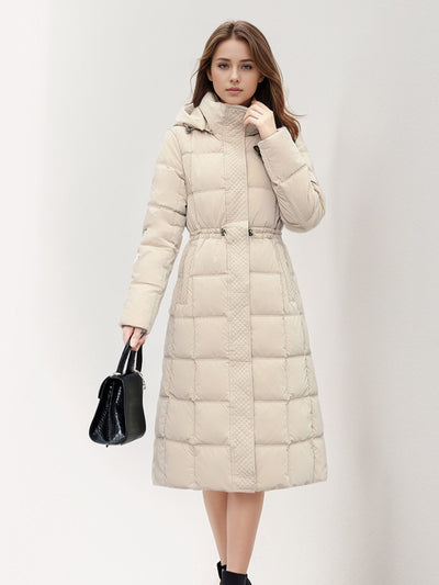 Long Thick Hooded Slim Cotton-padded Jacket