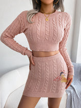 Leisure Twist Navel Sweater Knitting Suit