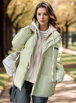 Fake Two-piece Hooded Thickened Cotton-padded Jacket