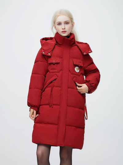 Long Hooded Padded Cotton-padded Jacket Coat