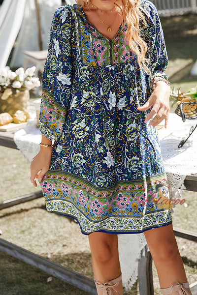 Casual Loose Contrast Print Dress