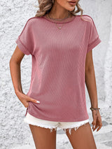 Round Neck Twisted Short Sleeve Loose T-shirt