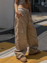 Loose Large Pocket Slacks Pant