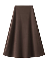 Brown High Waist Slim Mid-length Skirt