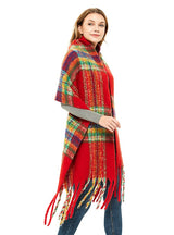 Warm Thick Fringed Plaid Scarf