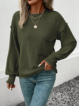 Long Sleeve Solid Color Autumn Sweater