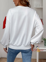 Loose Round Neck Long Sleeve Christmas Top