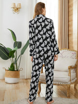 Long Sleeve Print Pajamas Suit