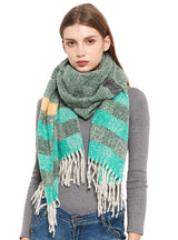 Fringe Stripes Increase Warm Scarf