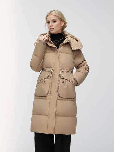 Medium and Long Slim Hooded Cotton-padded Coat