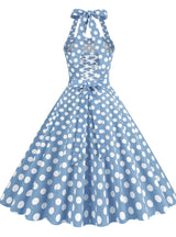 Retro Polka-dot Halter Halter Dress