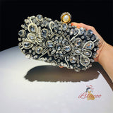 Rhinestone Hand Beaded Chain Clutch Bag