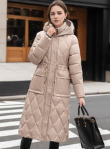 Loose Warm Hooded Thickened Over-the-knee Cotton-padded Jacket