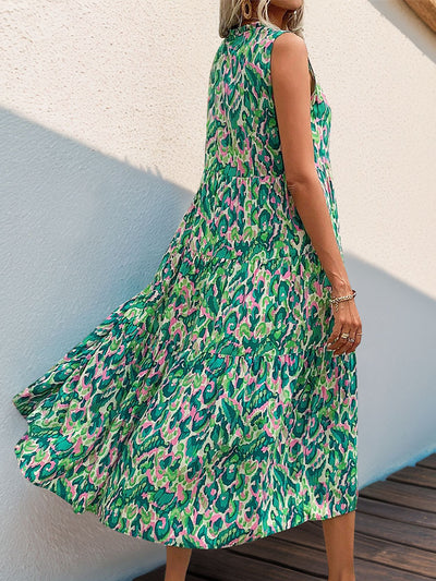 Sleeveless Bohemian Print Dress