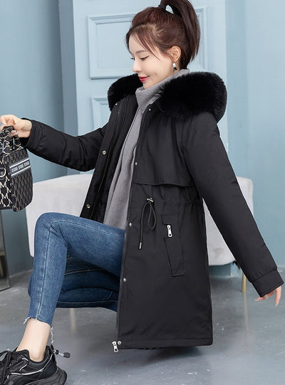 Medium-long Cotton-padded Down Coat