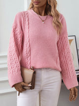 Casual Twist Solid Color Pullover Sweater