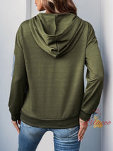 Pullover Color Matching Hooded Shirt