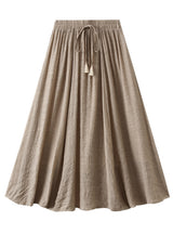 Retro Cotton and Linen Double Skirt