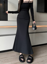 Elastic Slim Fishtail Skirt