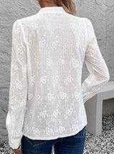 Long Sleeve Lace Jacquard Shirt