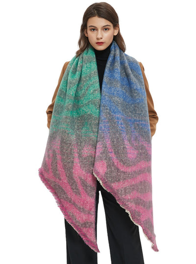 Jacquard Zebra Diagonal Scarf