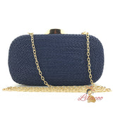 Hand-woven PU Chain Clutch Bag