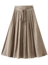 Women Cotton and Linen Skirt