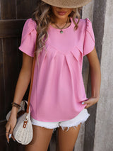 Casual V-neck Chiffon Bud Sleeve Shirt Top