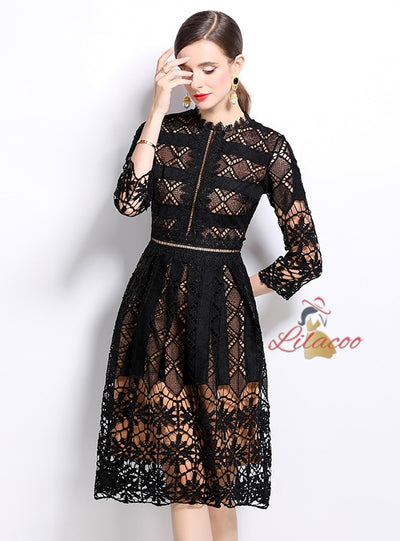 Long Sleeves and Slim Lace Dress