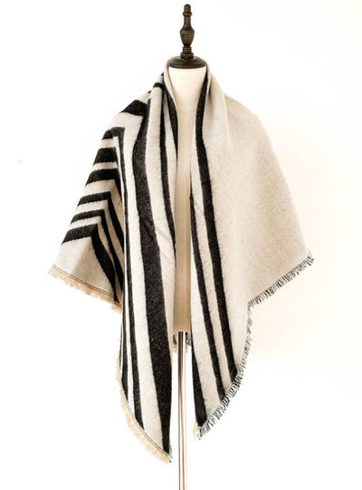 Striped Geometric Pattern Square Towel