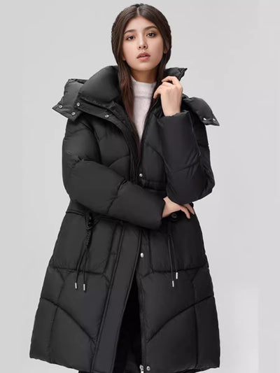 Waist Thickening Hooded Cotton-padded Jacket