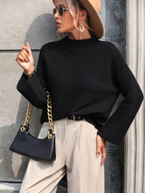 Loose Nine-point Sleeve Solid Color Sweater