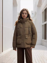 Short Hooded Cotton-padded Jacket Coat