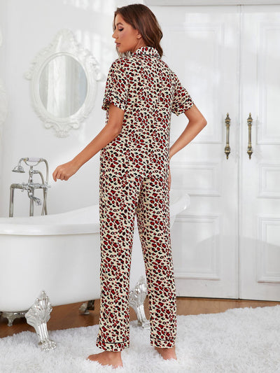 Floral Short-sleeved Trousers Pajamas Suit