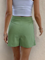 Solid Color High Waist Skirt Pants