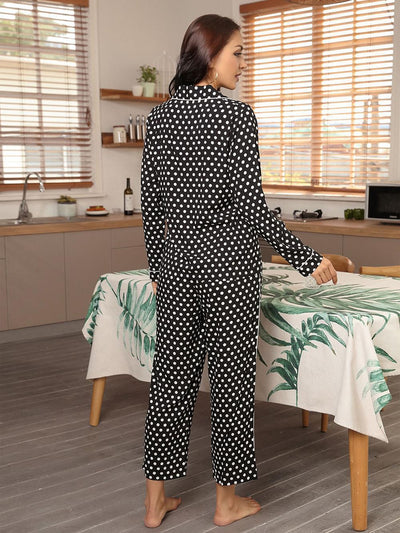 Polka-dot Long-sleeved Pajamas Suit