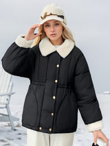 Short Thick Solid Color Cotton-padded Jacket