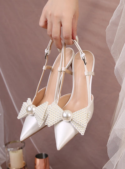 Summer Pointed High-heeled Bow Sandals